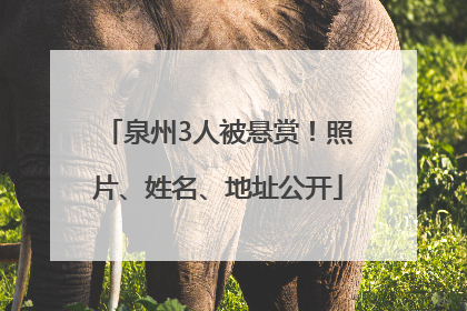 泉州3人被悬赏！照片、姓名、地址公开