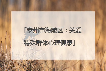 泰州市海陵区：关爱特殊群体心理健康