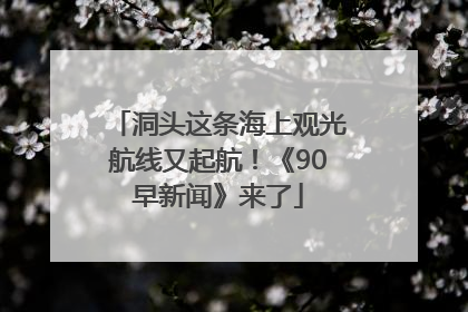 洞头这条海上观光航线又起航！《90早新闻》来了