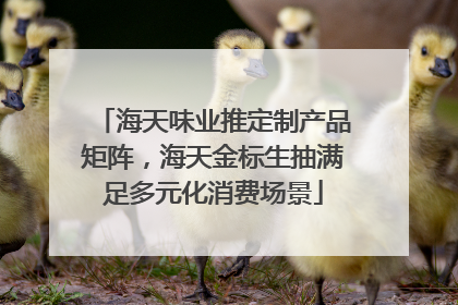海天味业推定制产品矩阵，海天金标生抽满足多元化消费场景