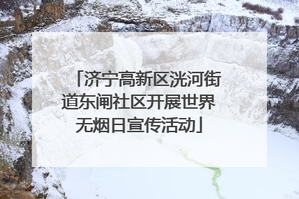 济宁高新区洸河街道东闸社区开展世界无烟日宣传活动