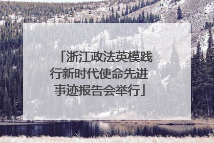 浙江政法英模践行新时代使命先进事迹报告会举行