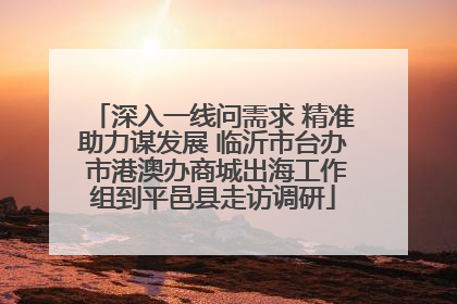 深入一线问需求 精准助力谋发展 临沂市台办 市港澳办商城出海工作组到平邑县走访调研