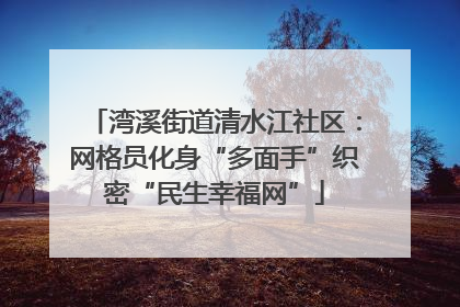 湾溪街道清水江社区：网格员化身“多面手”织密“民生幸福网”