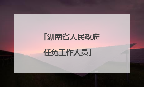 湖南省人民政府任免工作人员