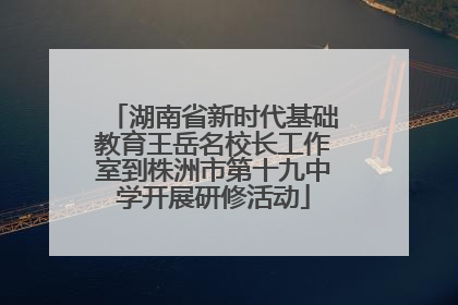 湖南省新时代基础教育王岳名校长工作室到株洲市第十九中学开展研修活动