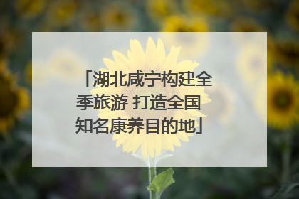 湖北咸宁构建全季旅游 打造全国知名康养目的地