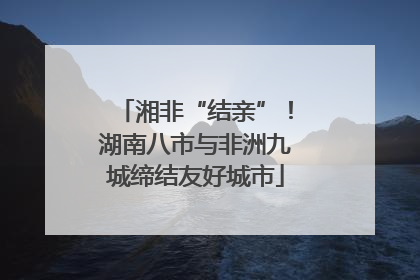 湘非“结亲”！湖南八市与非洲九城缔结友好城市