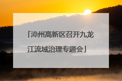 漳州高新区召开九龙江流域治理专题会