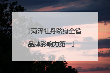 菏泽牡丹跻身全省品牌影响力第一