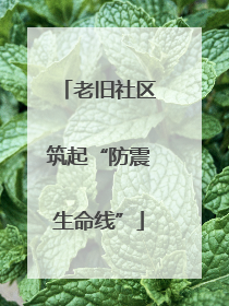 老旧社区筑起“防震生命线”