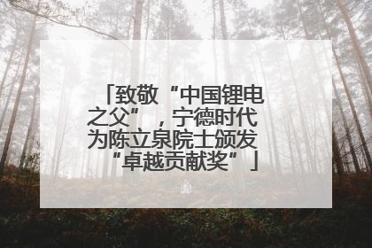 致敬“中国锂电之父”，宁德时代为陈立泉院士颁发“卓越贡献奖”