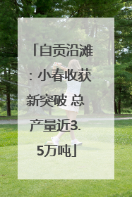 自贡沿滩：小春收获新突破 总产量近3.5万吨