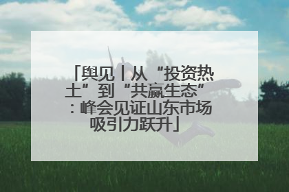 舆见丨从“投资热土”到“共赢生态”：峰会见证山东市场吸引力跃升