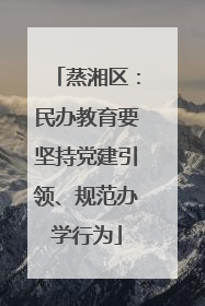 蒸湘区：民办教育要坚持党建引领、规范办学行为