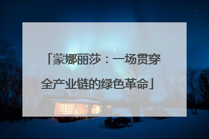 蒙娜丽莎：一场贯穿全产业链的绿色革命
