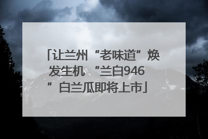 让兰州“老味道”焕发生机 “兰白946”白兰瓜即将上市