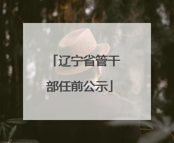 辽宁省管干部任前公示