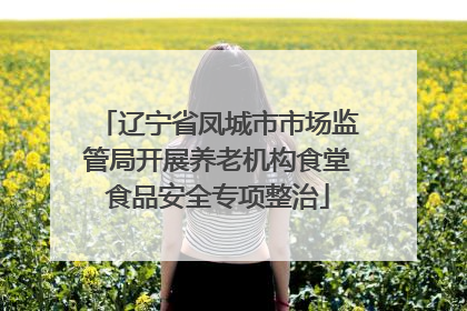 辽宁省凤城市市场监管局开展养老机构食堂食品安全专项整治