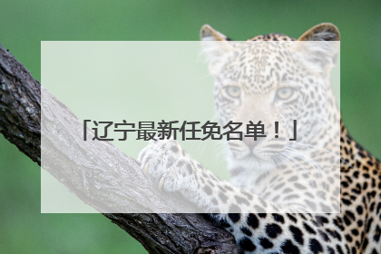 辽宁最新任免名单！