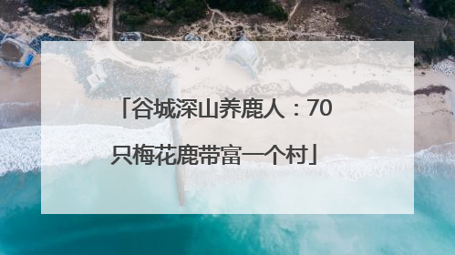 谷城深山养鹿人：70只梅花鹿带富一个村