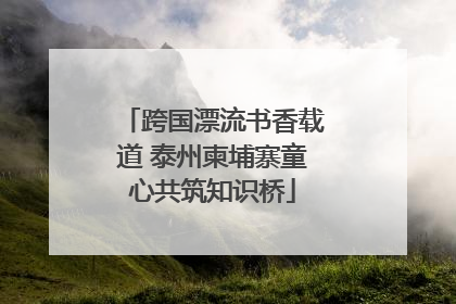 跨国漂流书香载道 泰州柬埔寨童心共筑知识桥