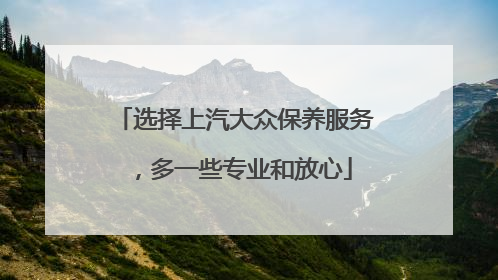 选择上汽大众保养服务，多一些专业和放心