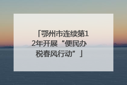 鄂州市连续第12年开展“便民办税春风行动”