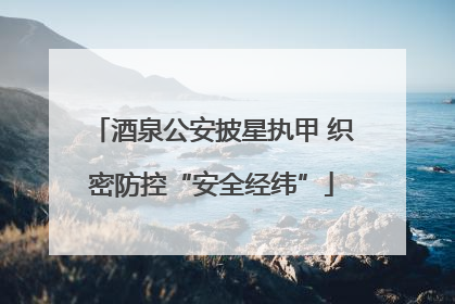 酒泉公安披星执甲 织密防控“安全经纬”
