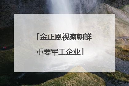 金正恩视察朝鲜重要军工企业