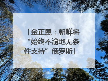 金正恩：朝鲜将“始终不渝地无条件支持”俄罗斯