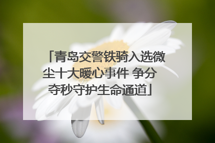 青岛交警铁骑入选微尘十大暖心事件 争分夺秒守护生命通道
