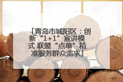 青岛市城阳区：创新“1+1”宣讲模式 联盟“点单”精准服务群众需求