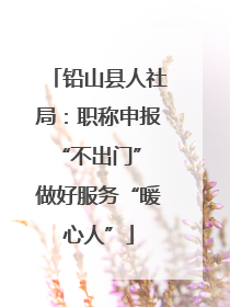 铅山县人社局：职称申报“不出门” 做好服务“暖心人”