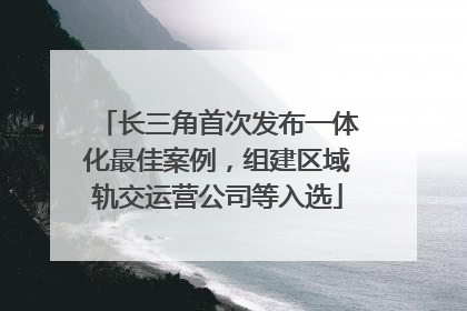 长三角首次发布一体化最佳案例，组建区域轨交运营公司等入选