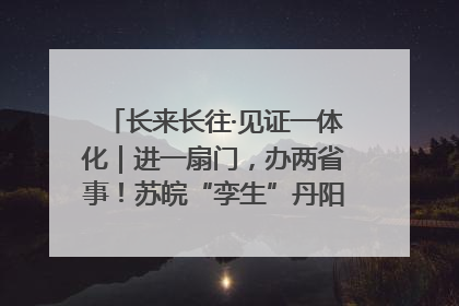 长来长往·见证一体化｜进一扇门，办两省事！苏皖“孪生”丹阳如何做到的？