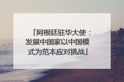 阿根廷驻华大使：发展中国家以中国模式为范本应对挑战