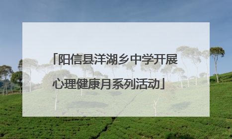 阳信县洋湖乡中学开展心理健康月系列活动