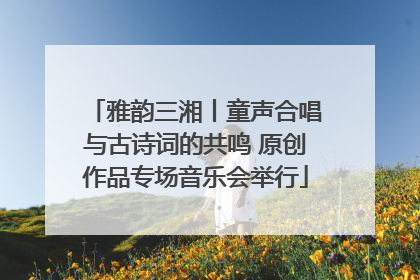 雅韵三湘丨童声合唱与古诗词的共鸣 原创作品专场音乐会举行