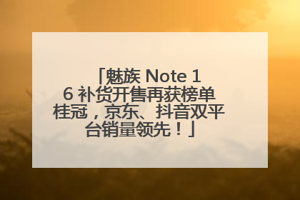 魅族 Note 16 补货开售再获榜单桂冠，京东、抖音双平台销量领先！