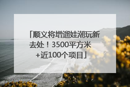 顺义将增遛娃潮玩新去处！3500平方米+近100个项目