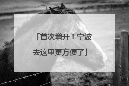 首次增开！宁波去这里更方便了