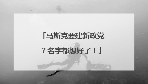 马斯克要建新政党？名字都想好了！