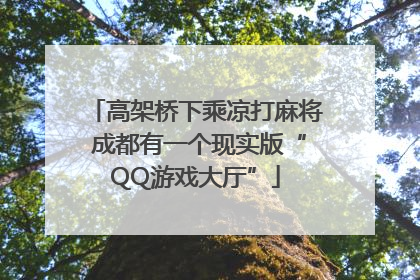 高架桥下乘凉打麻将 成都有一个现实版“QQ游戏大厅”