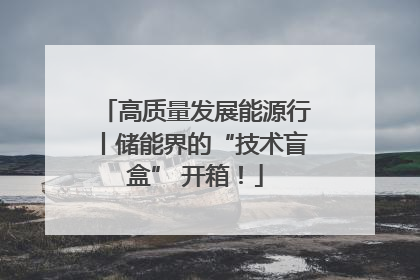 高质量发展能源行丨储能界的“技术盲盒” 开箱！