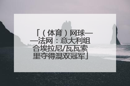 （体育）网球——法网：意大利组合埃拉尼/瓦瓦索里夺得混双冠军