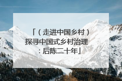 （走进中国乡村）探寻中国式乡村治理：后陈二十年