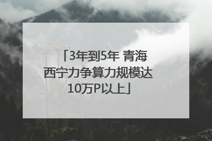 3年到5年 青海西宁力争算力规模达10万P以上