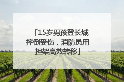 15岁男孩登长城摔倒受伤，消防员用担架高效转移