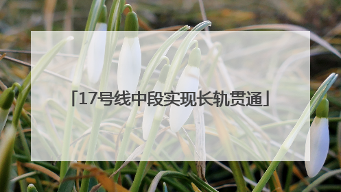 17号线中段实现长轨贯通